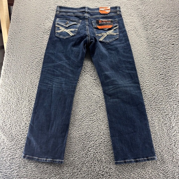 Regal Exchange Jeans‎ Mens 36x32 Blue Dark Wash Super Stretch Straight Relaxed - Picture 1 of 10